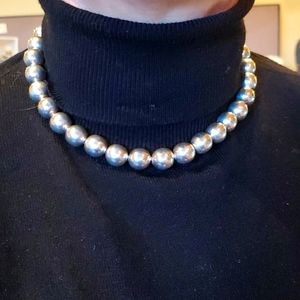 Sterling silver, large beaded necklace